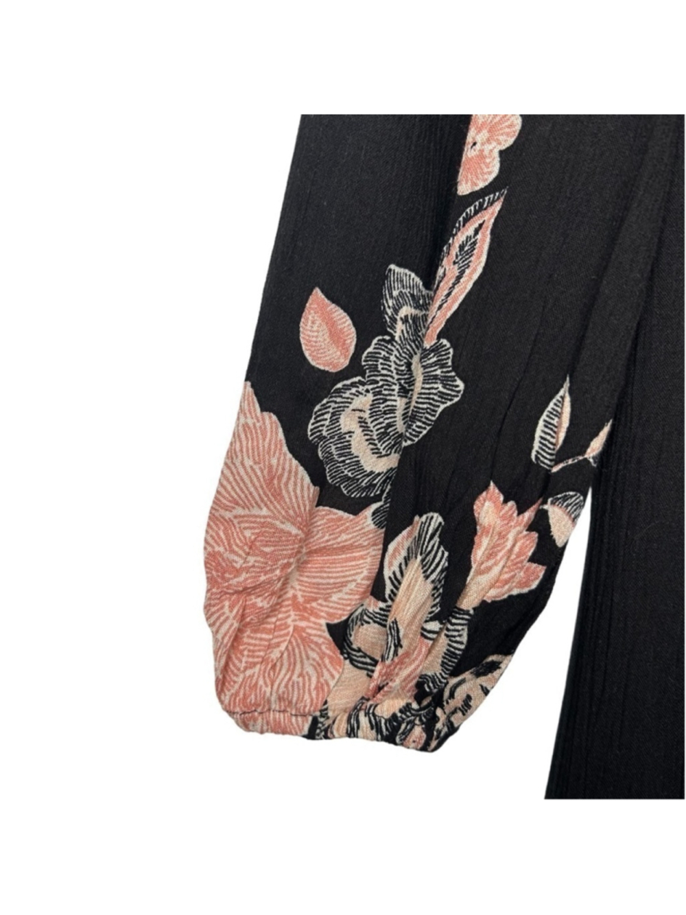 O'NEILL Juniors' Black Floral Printed Marylou Long Sleeve Mini Dress Size Small - Picture 6 of 12